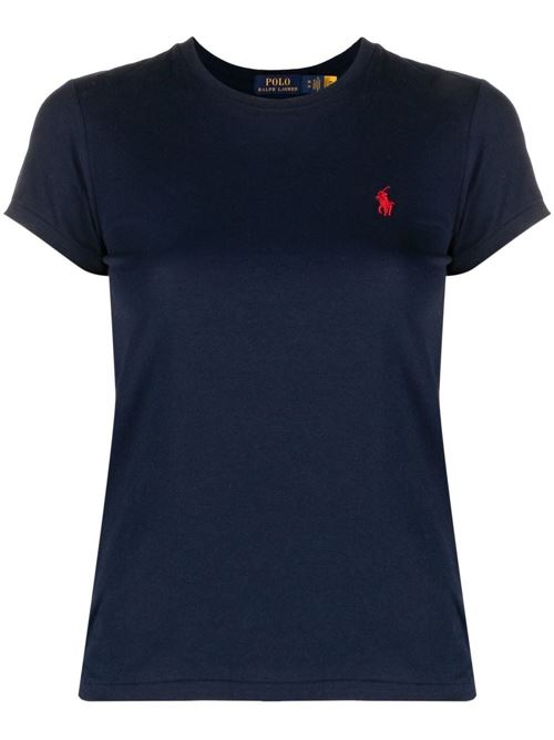 T-shirt donna mezza manica con logo ricamato POLO RALPH LAUREN | 211898698006